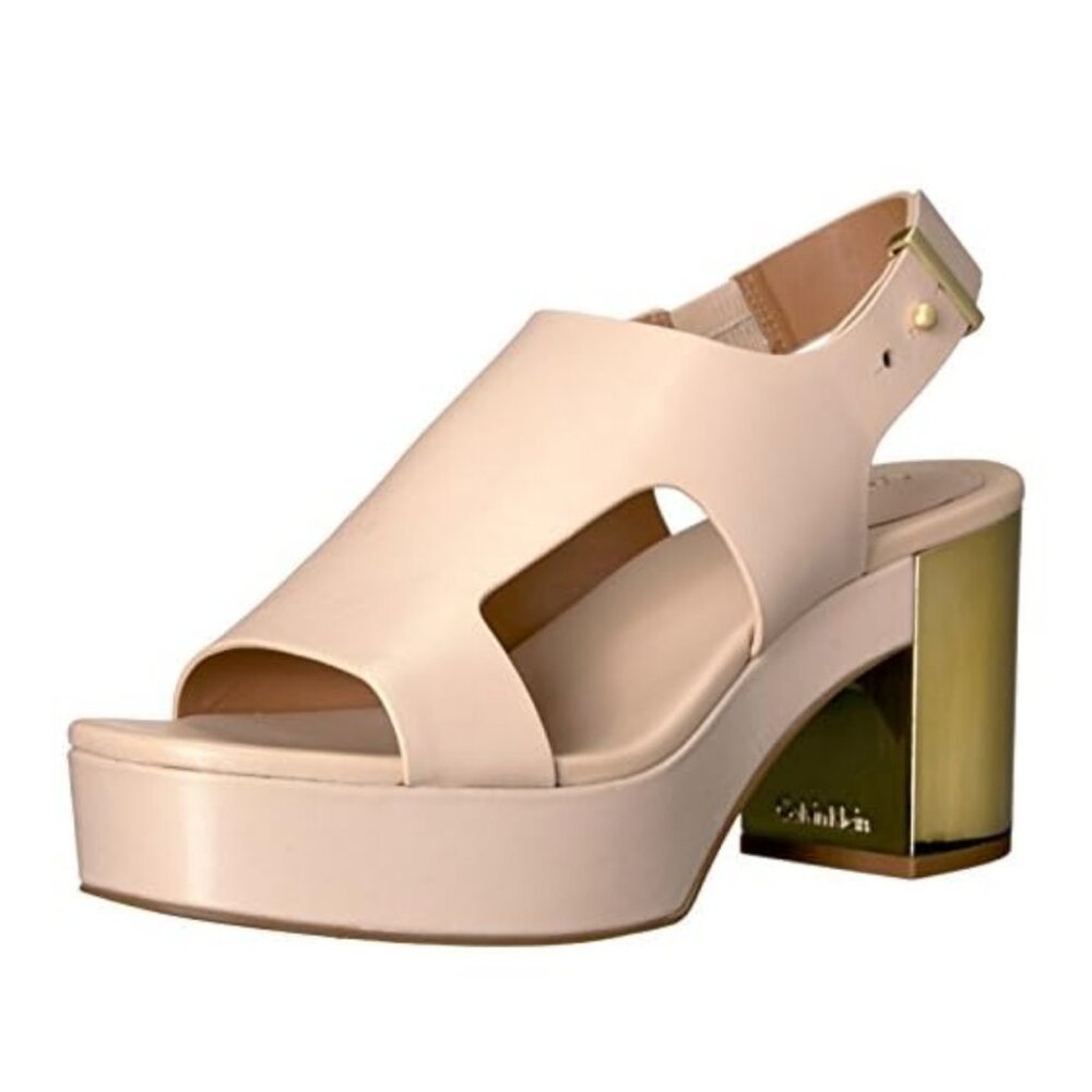 Calvin Klein Women's Iven Platform Sandal Sand size 7.5